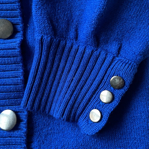 Club Monaco royal blue merino wool cardigan size S - Picture 2 of 5
